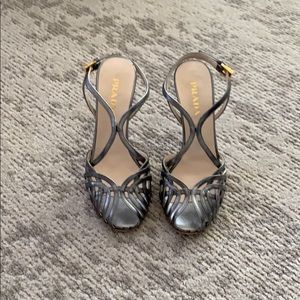 Prada silver sandals authentic size 36/6